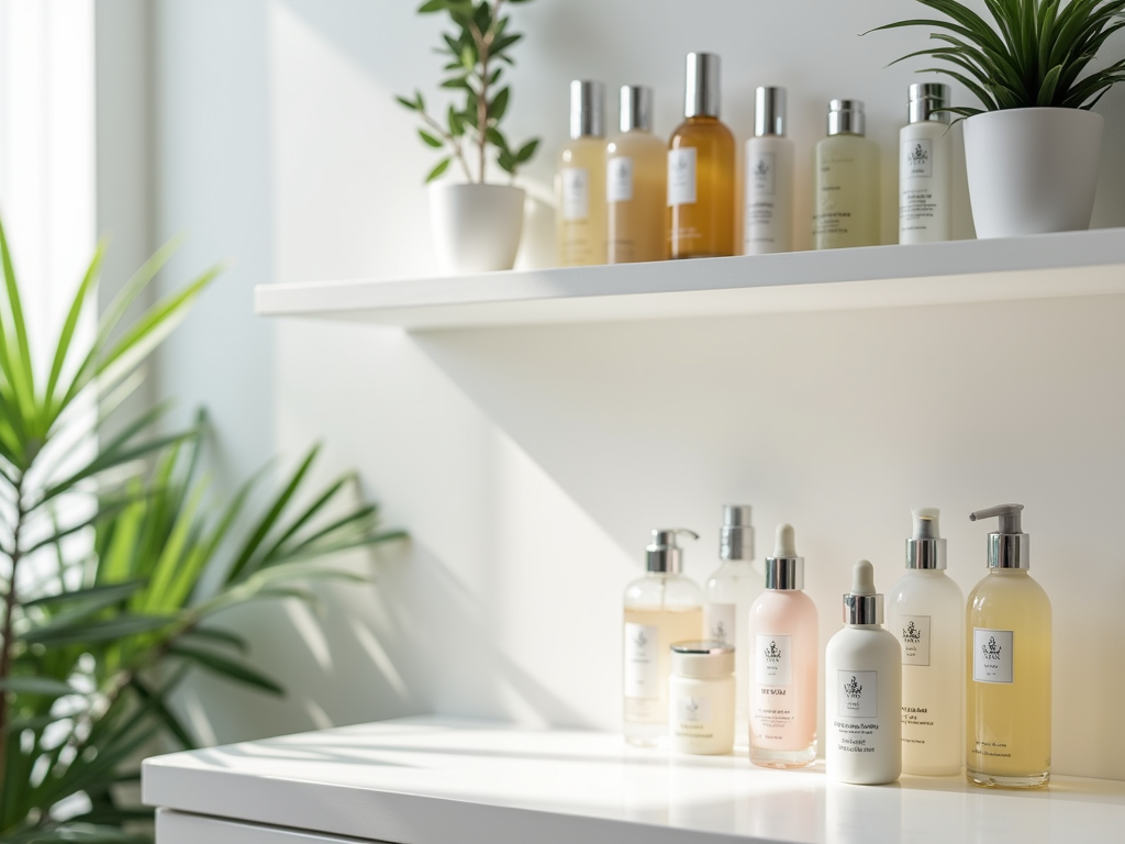 Dermatology and Skincare Products Shelf